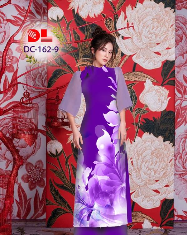 Vải Áo Dài Hoa In 3D AD DC162 2